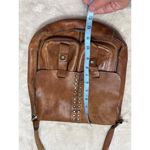 Patricia Nash Armeno messenger Brown Leather Studded shoulder Bag With Dual Pock - Picture 4 of 11